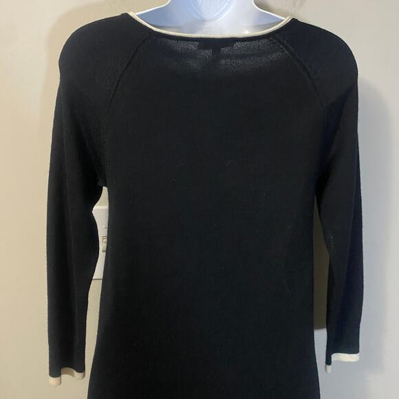 Shoshanna Lisette Long Sleeve Pleated Sweater Dress Black Wool Blend Sz S - Picture 6 of 10